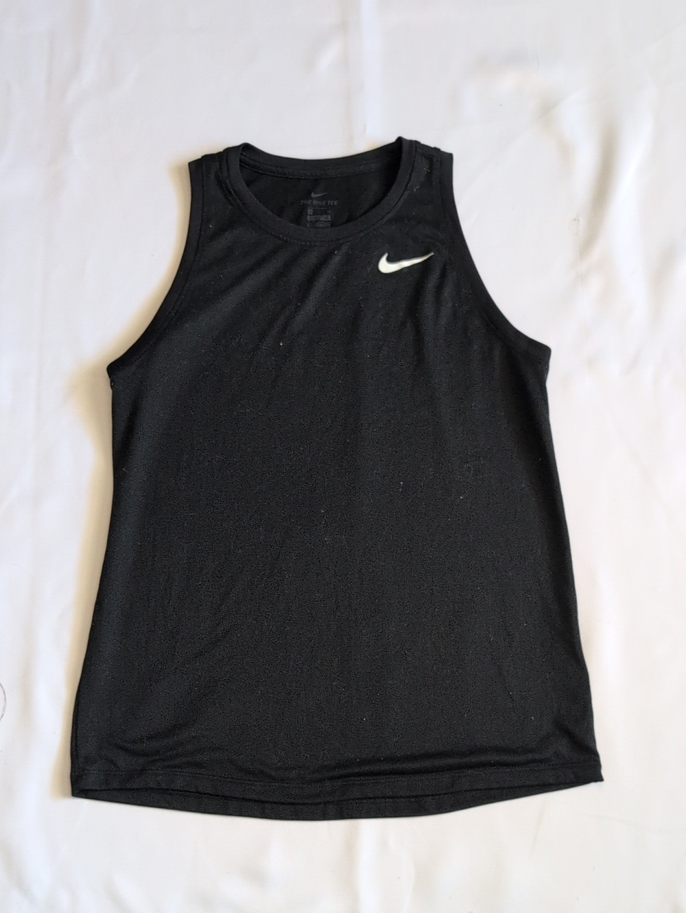 Nike Black Sleeveless Athletic Tank with White Swoosh